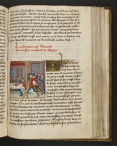 MS Hunter 252 143r-side fra Hundred New News, ca. 1461-62 av French School