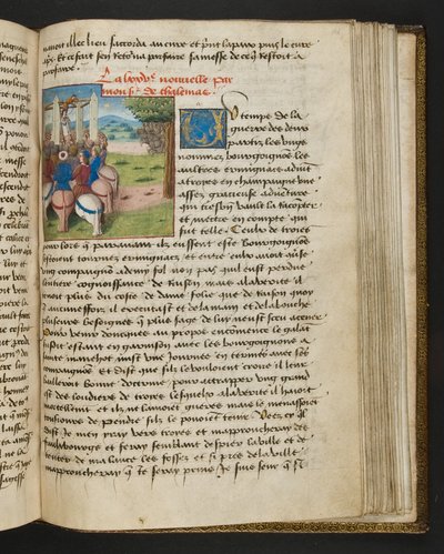 MS Hunter 252 161r-side fra Hundred New News, ca. 1461-62 av French School