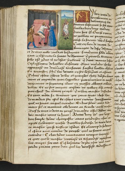 MS Hunter 252 167v-side fra Hundred New News, ca. 1461-62 av French School