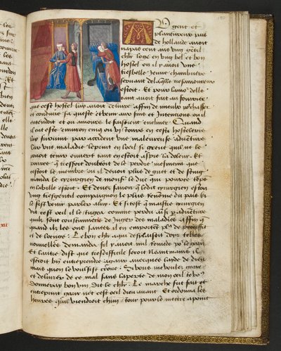MS Hunter 252 180r-side fra Hundred New News, ca. 1461-62 av French School