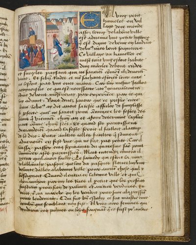 MS Hunter 252 183r-side fra Hundred New News, ca. 1461-62 av French School