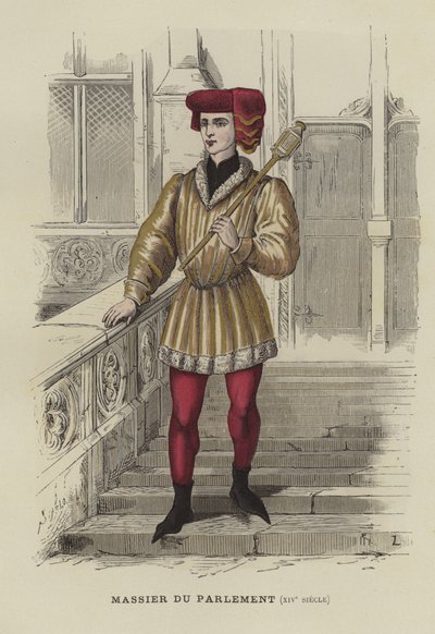 Mace-bærer av Paris-parlamentet, 1300-tallet av French School