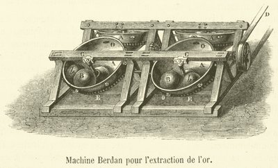 Berdan maskin for gullutvinning (gravering) av French School