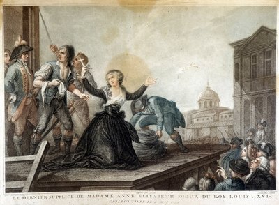 Madame Anne Elisabeth, søster til kong Louis XVI (1764-1793), giljotin av French School