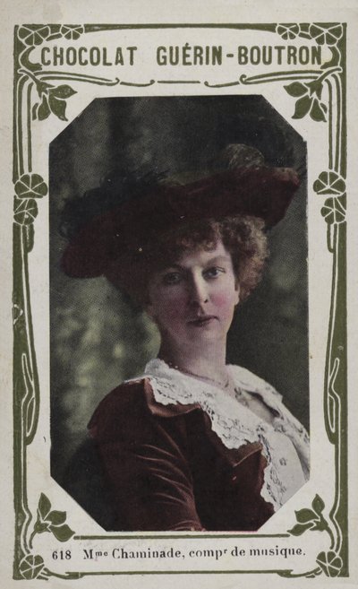 Madame Chaminade, musikkkomponist (farget bilde) av French School