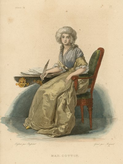 Madame Cottin (farget gravering) av French School
