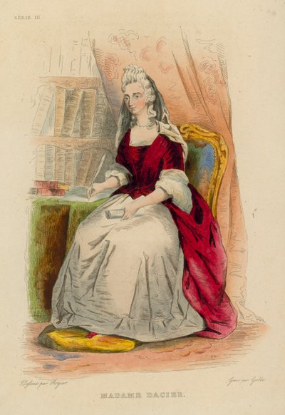 Madame Dacier (farget gravering) av French School