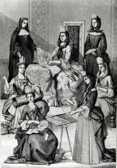 Madame de Maintenon med sine damer i vente av French School