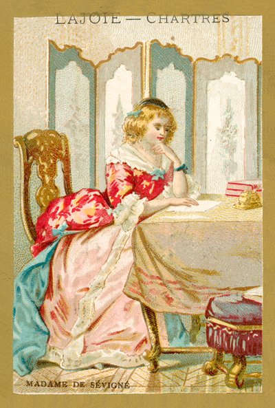 Madame de Sevigne , fransk forfatter (chromolitho) av French School