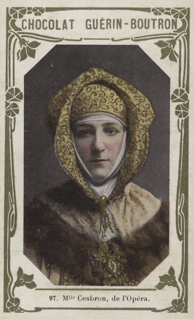 Mademoiselle Cesbron, de lOpera (farget bilde) av French School