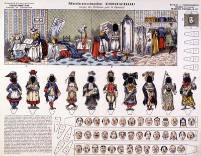 Mademoiselle Chouchou - Prøv kostymer til karneval: transformasjoner. 1800-tallet. av French School