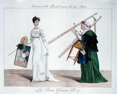 Mademoiselle Pastel etterfulgt av hennes mor, plate 17 fra 