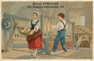 Maison Fontaine byttekort, ullspinn av French School