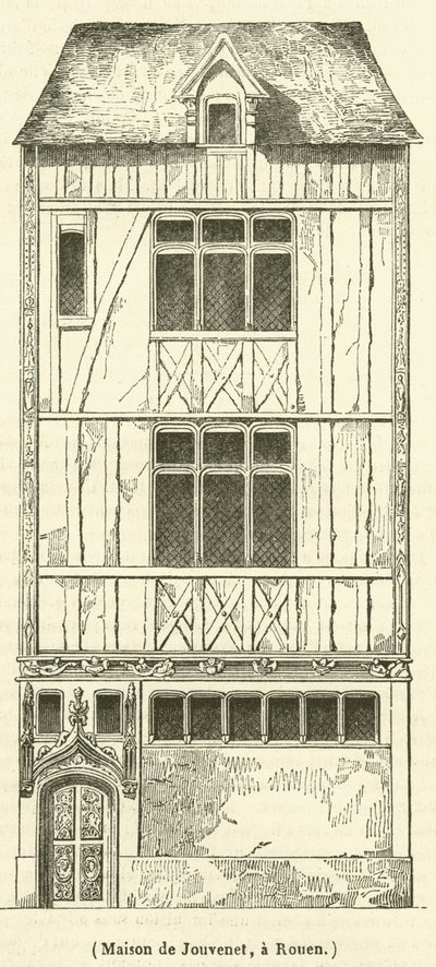 House of Jouvenet, i Rouen (gravering) av French School