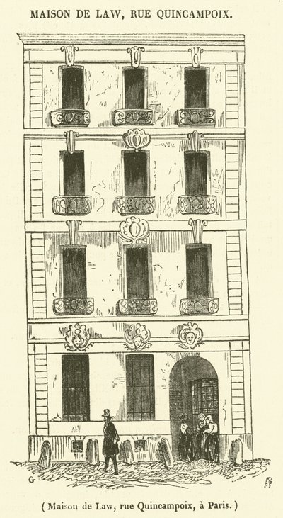 House of Law, rue Quincampoix, i Paris (gravering) av French School