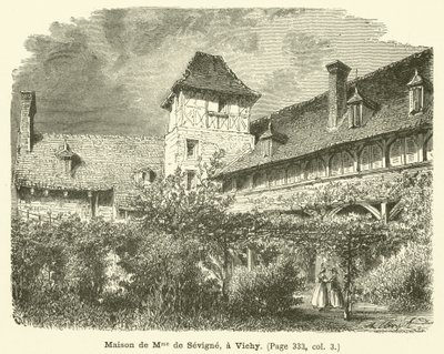 House of Madame de Sevigne, i Vichy (gravering) av French School