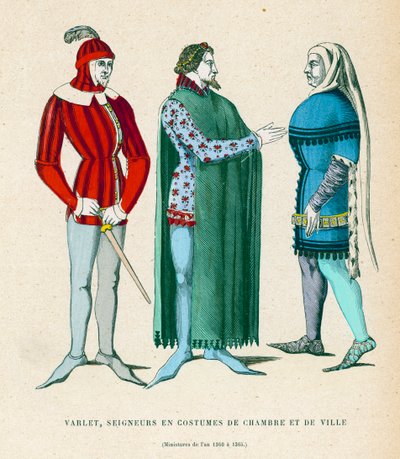 Mannsdrakter, 1360-1365 av French School