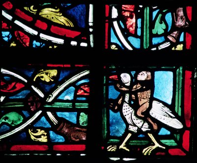 Mann som rir på en fugl, 1200-tallet av French School