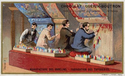 Produserer billedvev ved Gobelins Manufactory (chromolitho) av French School
