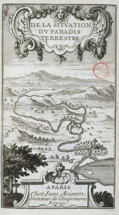 Kart fra De La Situation du Paradis Terres, 1691 av French School