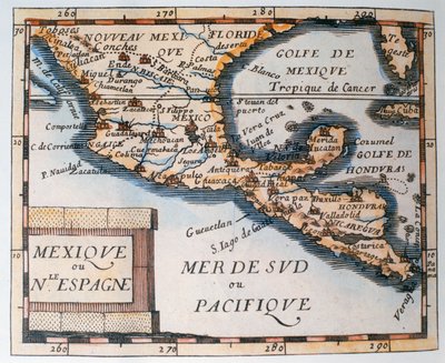 Kart over Mexico eller New Spain, 1625 av French School