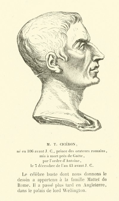 Marcus Tullius Cicero , romersk politiker, orator og filosof (gravering) av French School