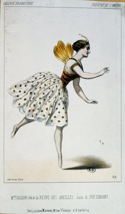 Maria Taglioni (1804-84) som bidronning i Le Juif feilaktig av Jacques Fromental Halevy (1799-1862) ca. 1852 av French School