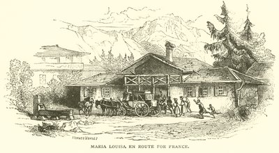 Maria louisa på vei til Frankrike (gravering) av French School