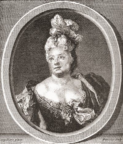 Marianne Duclos de Chateauneuf, 1664 - 1747. Fransk skuespillerinne. Fra Les Heures Libres utgitt 1908. av French School