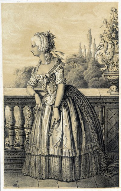Marie Therese de Savoie Carignan (1749-1792), prinsesse av Lamballe - i "Historical Gallery of the French Revolution" "av Albert Maurin, red. Paris 1843 av French School