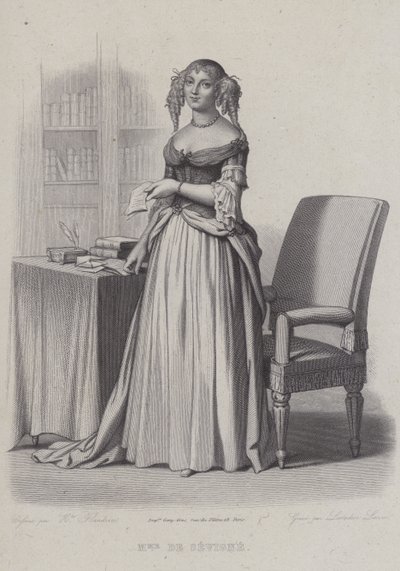 Marie de Rabutin-Chantal, marquise de Sevigne, fransk forfatter (gravering) av French School
