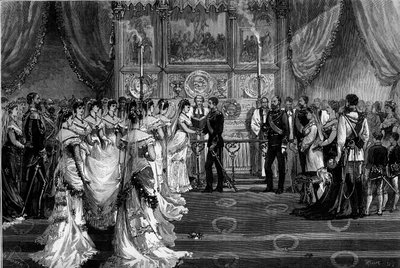 Ekteskap med prins Arthur av Connaught og Strathearn (1850-1942) og prinsesse Margaret av Preussen (1860-1917) av French School