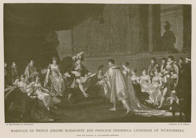 Ekteskap med prins Jerome Bonaparte og prinsesse Frederica Catherine av Würtemberg av French School