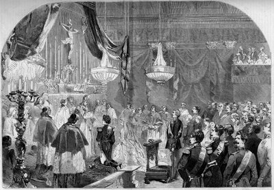 Marriage of Prince Napoleon (1822-1891) and Princess Clotilde of Savoy (1843-1911) av French School