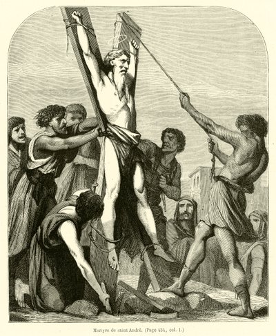 Martyrium of Saint Andrew (gravering) av French School