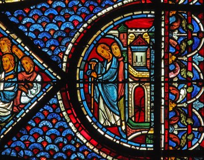 Mary Magdalene-vinduet: Biskop Maximin - bror til Maria Magdalena (w46) av French School