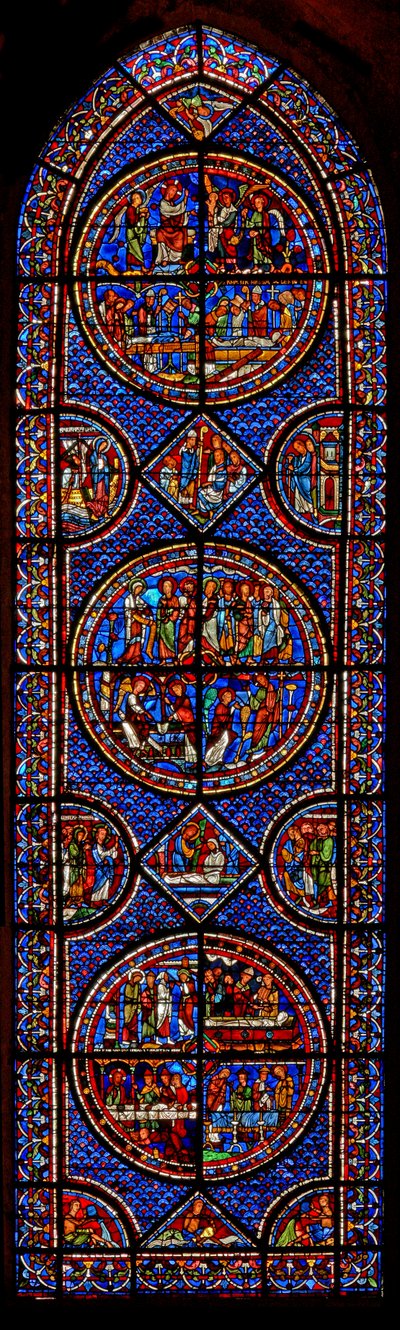 Mary Magdalene-vinduet: scener fra livet hennes (w46) av French School