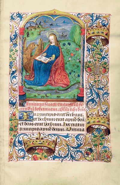 Mary Magdelene in the Wilderness, illustrasjon fra "Time Book, Use of Langres", ca.1500 av French School