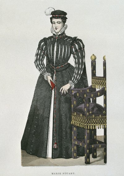Mary Queen of Scots (1542-87), kopi av en miniatyr fra Recueil de Gaignieres av French School