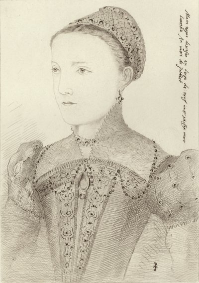 Mary Queen of Scots som ung kvinne av French School