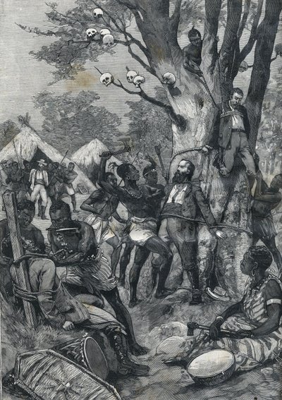 Massakre i Kongo: Europeiske forsyninger fra kannibaler. I "Le petit Parisien"" fra 1898. av French School