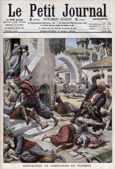 Massakre av kristne i Tyrkia: massakre på 30 000 armenere i byen Adana (Cilicia) (1. april av French School