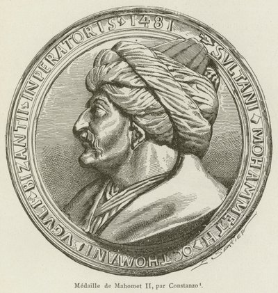 Medal of Mahomet II, av Constanzo (gravering) av French School