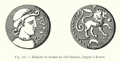 Bronsemedalje av Chief Suticos, preget i Rouen (gravering) av French School