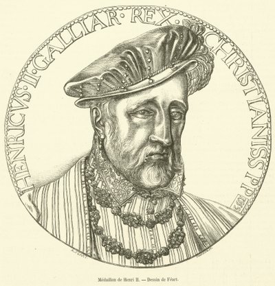 Medallion de Henri II (gravering) av French School