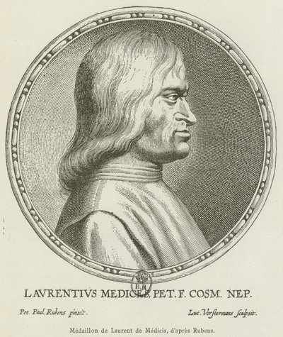 Medaillon de Laurent de Medici (gravering) av French School