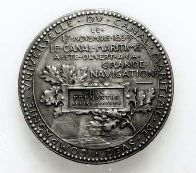 Medalje til minne om åpningen av Suez-kanalen 17. november 1869 (metall) av French School