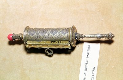 Megillah-etui, fra Alsace (sølv) av French School