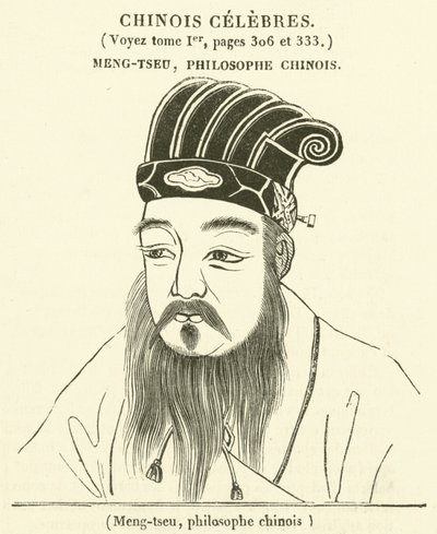Meng-tzu , kinesisk filosof (gravering) av French School