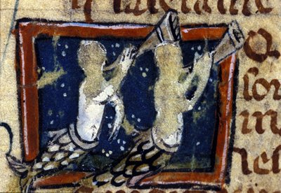 Havfruer representert i et fransk bestiarium fra 1300-tallet. Milano, Biblioteca Trivulziana. av French School